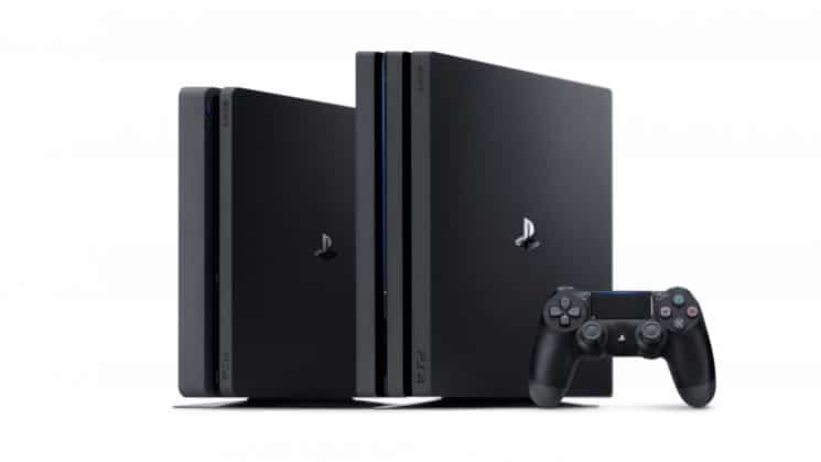 PS4 Slim left and PS4 Pro right