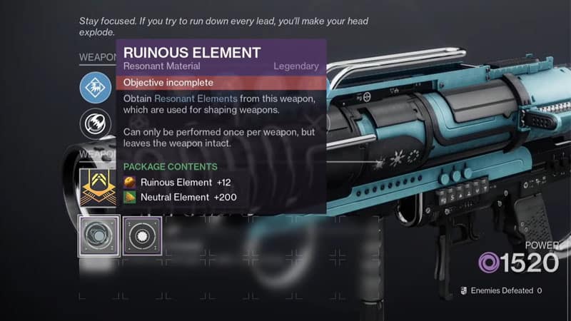 how to get ruinous element destiny 2
