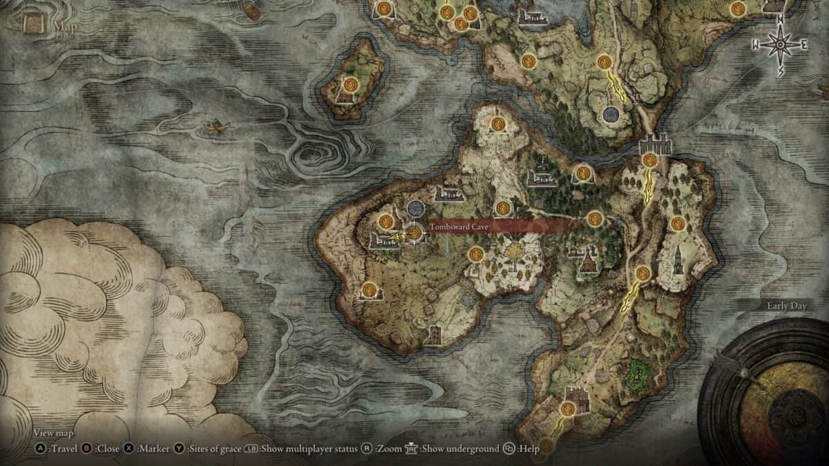 Tombsward Cave map