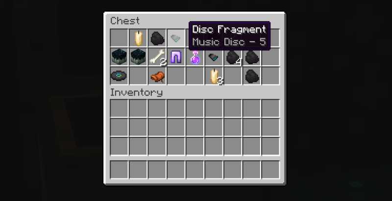 Disk fragment chest Minecraft