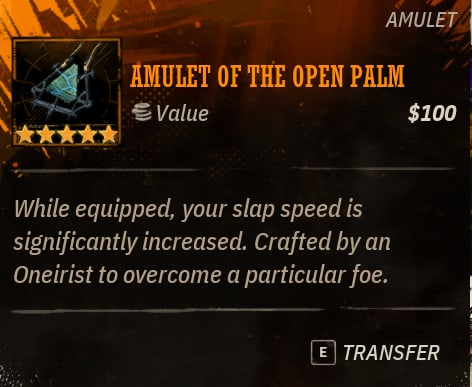 Weird West Slap Game Amulet of the Open Palm