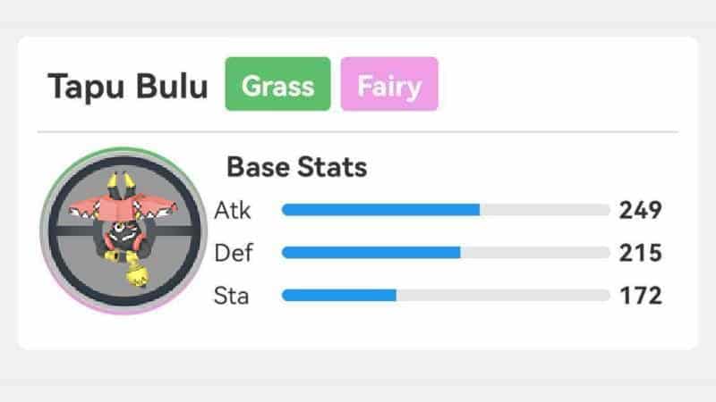 Tapu Bulu stats in Pokémon GO Season of Alola raids